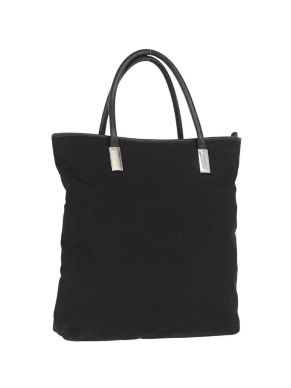 GUCCI Tote Bag Nylon Black Silver